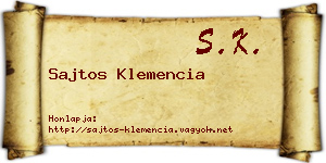 Sajtos Klemencia névjegykártya